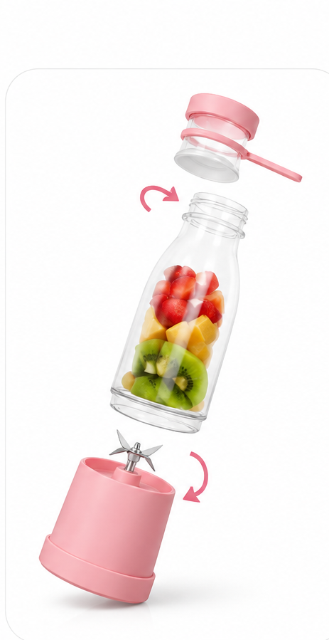 Mini Batidora de Frutas Portátil y Recargable 380 ml