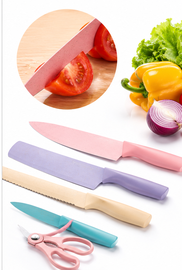 Juego de Cuchillos de Cocina con Hoja Ondulada