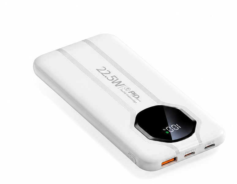 Power Bank 10.000mAh 22,5W con Cables Integrados – Carga Rápida en Cualquier Lugar.